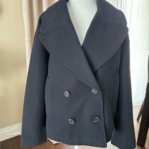 Zara Women's Classic Black Pea Coat